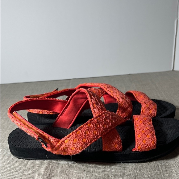 Vibrant Orange Strappy Sandals. SH146 - Picture 2 of 5